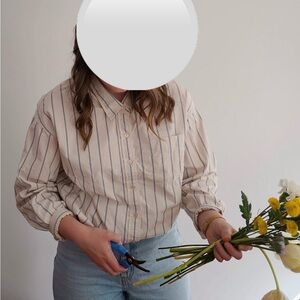 Wilfred Free Striped Button Down Shirt